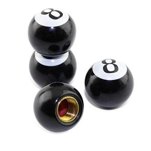 車用エアバルブキャップ ４個 ビリヤード ナンバー 8