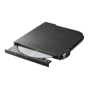 BUFFALO USB3.1(Gen1)/3.0 外付け DVD/CDドライブ バスパワー Wケーブル(給電ケーブル付き) 薄型ポータブル 国内メーカ