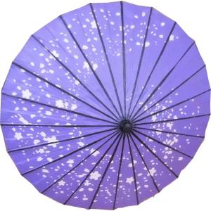 舞踊傘　踊り傘　紫桜花渦巻　蛇の目傘　和傘　番傘　紙張り　