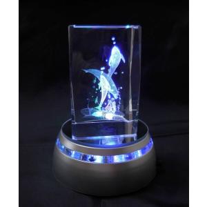 クリスタル 3D レーザー彫刻 愛情 LED四色発光台 セット : 雑貨ハウス