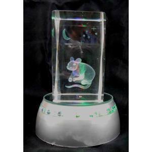 クリスタル 3D レーザー彫刻 愛情 LED四色発光台 セット : 雑貨ハウス