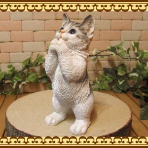 置物 動物 可愛い 猫の置物 リアル お願いキ...の詳細画像2