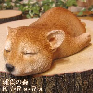 置物 動物 可愛い 犬の置物　柴犬　まったりドッグ　しばいぬ　リアル　いぬ　イヌのオブジェ　ガーデニング｜雑貨の森 Ki・Ra・Ra Yahoo!店