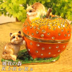 置物 動物 可愛い アライグマの置物　小物入れ　ジュエリーケース　宝石箱　トリケンボックス　インテリア　動物　アニマル　オブジェ｜zakkakirara