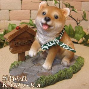 置物 犬 柴犬 玄関用 本物そっくり 実物大 リアル ドッグ オブジェ