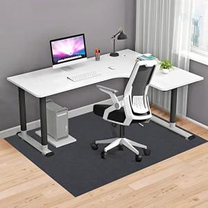 デスクごとチェアマット 160×130cm 厚み4mm 床保護マット ズレない デスク 椅子 マット 吸音 床傷防止 滑り止 床暖房対応 丸洗い可能