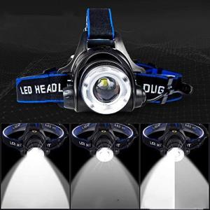 Ameelie LED ヘッドライト 超軽量 小型 3点灯モード 防水 ズーム機能 角度調整 2000ルーメン 単三電池対応 夜釣り 夜間 作業灯 防