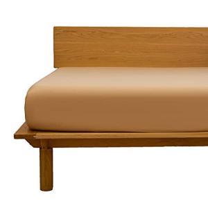 ボックスシーツ セミダブル 綿100％ ベッドシーツ 平織り マットレスカバー ベット用 防ダニ 抗菌 BOXシーツ キャメル