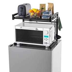 BESONTレンジ上ラック スチールラック 幅伸縮式 荷重30kg レンジ台 キッチン収納棚