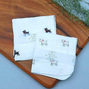「やわらかガーゼハンカチ (ヤギ)」ハンカチ ガーゼ 日本製 やぎ 白ヤギ 黒ヤギ フェイバリット【ネコポス対応6枚まで】
