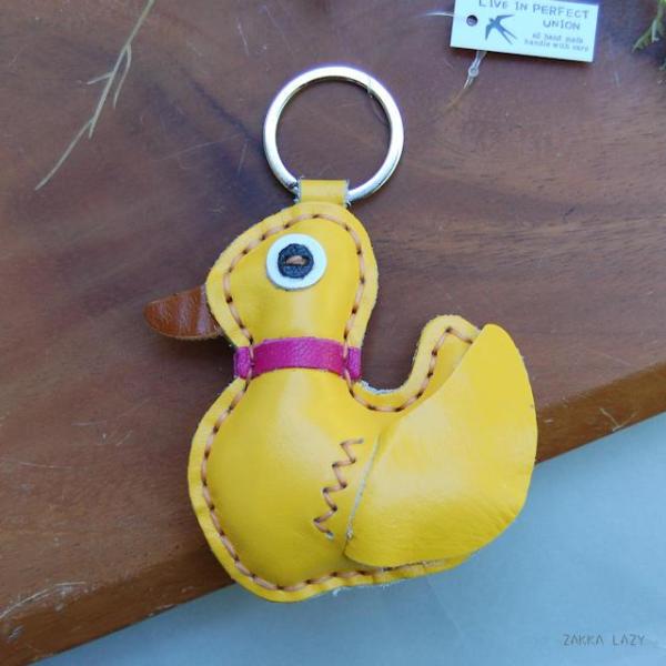 レザーキーホルダー　ダック　　レザー キーチェーン キーホルダー アクセサリー Duck あひる ア...