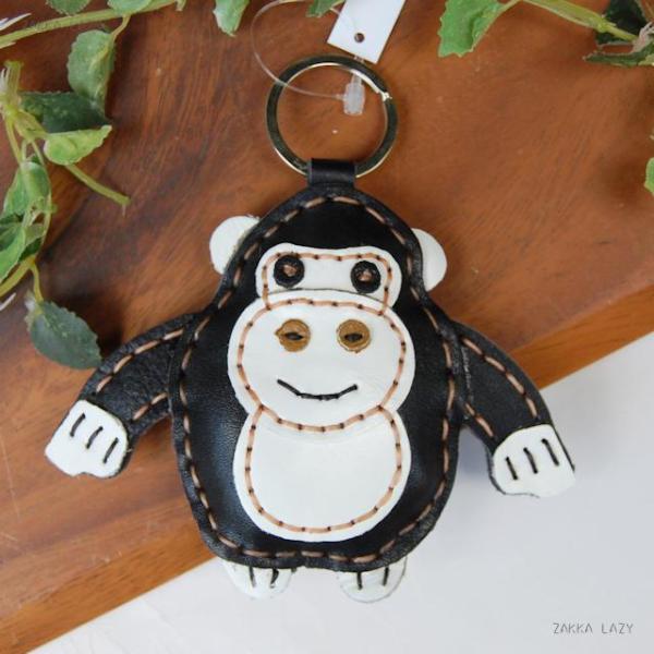 レザーキーホルダー Kong　　ピズム レザー  キーホルダー アクセサリー ごりら ゴリラ レザー...