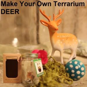 テラリウム キット 容器 フィギュア メイソンジャー TOY Make Your Own Terrarium Kit DEER｜zakkamag