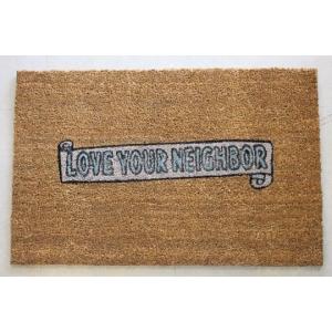 コイヤーマット ドアマット ガーデニング マット ココヤシ Lowis Industry Coir Doormat “LI-06 Love your neighbor”｜zakkamag