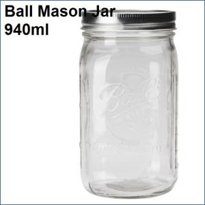 メイソンジャー 密封容器 テラリウム 940ml Ball Mason Jar “Wide mouth 32oz clear”｜zakkamag
