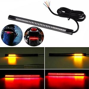 バイク ブレーキランプ赤色 ledテープ柔軟な 48 LEDs バイク用 汎用 12V DC レッド信号ライトストリップ 高輝