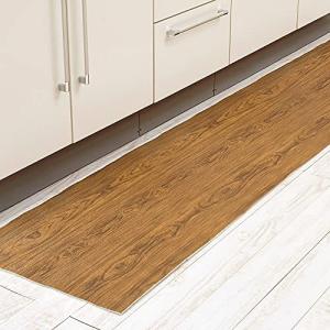 アイメディア キッチンマット 拭けるキッチンマット 44×240cm ロング キッチンラグ 台所マット 木目柄 カット 撥水 洗濯不要 北欧