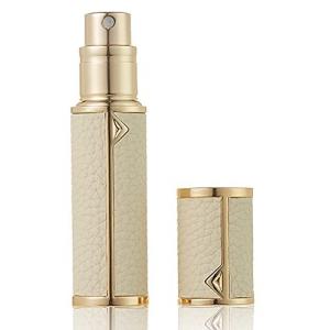 アトマイザー 香水アトマイザー 詰め替え Louischanzl 香水噴霧器 2-2.5mm径 5ml PUレザー レディース メンズ (白い02)