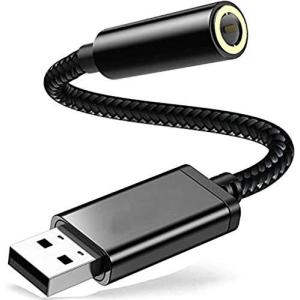 USB to 3.5mm オーディオケーブル USBオーディオ変換アダプタ