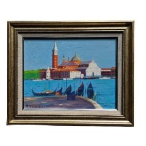 絵画 油絵 F6サイズ（6号） 田中浩二 朝の港 : ざっか菜の花