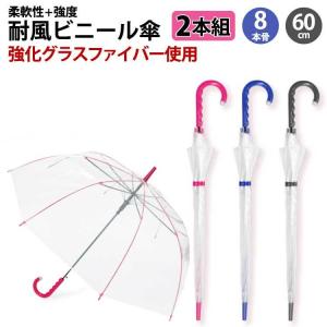 カラフルアンブレラ 2本組 ビニール傘 ジャンプ式 強化