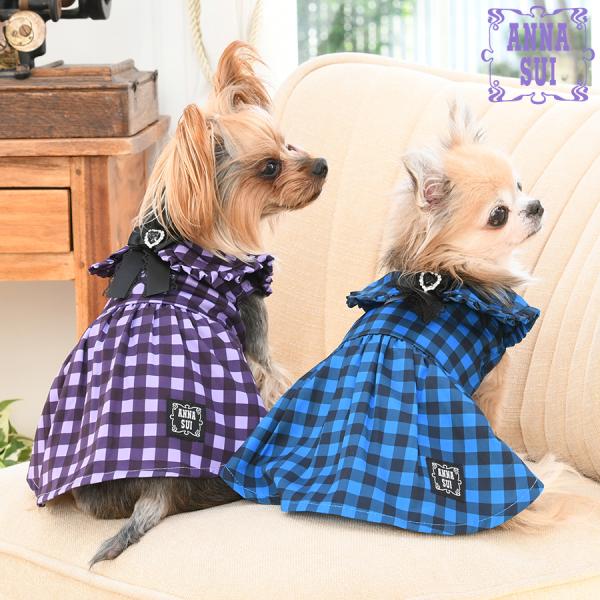 犬 服 犬服 ワンピース | ANNA SUI 襟付きギンガムチェックワンピース 24s ペット服 ...