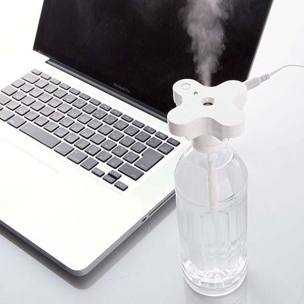 加湿器 卓上 ボトルキャップタイプ | 超音波式 デスク 小型 携帯 旅行用 乾燥対策 USB電源 ...