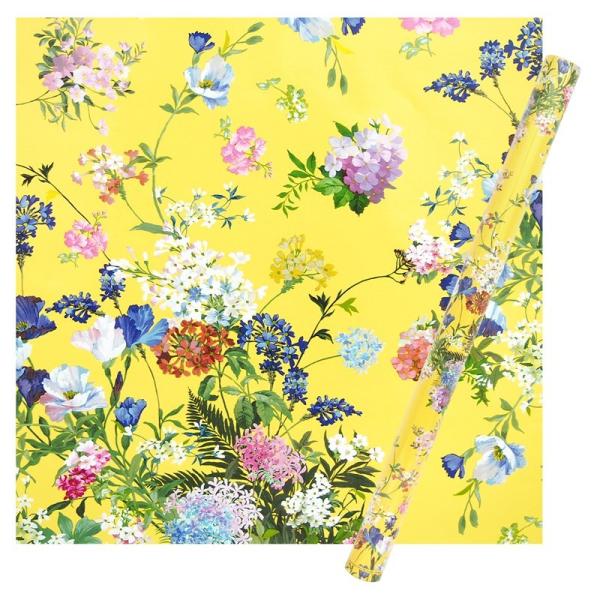 パンチスタジオ  ラッピングペーパー | 包装紙 （花×イエロー） フローラルポップ 幅76.2cm...