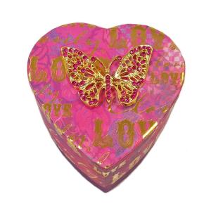 パンチスタジオ ハート型 ギフトボックス 収納 フタ付き Mサイズ（青い