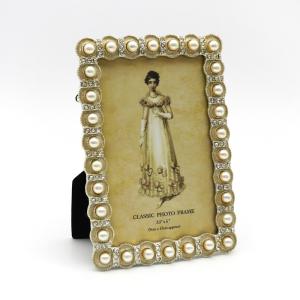 写真立て フォトフレーム 写真額 縦横兼用 雑貨 大粒パール ライン