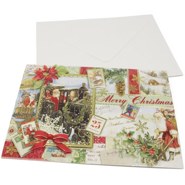 パンチスタジオ クリスマスカード 立体 Lサイズ（クリスマスの手紙と切符） グリーティングカード