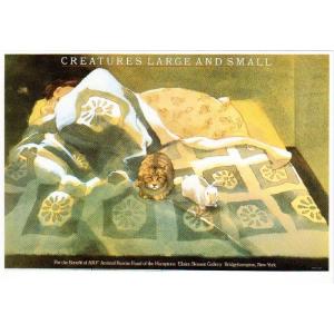 ART UNLIMITED ネコのポストカード （ベッドの上のネコとウサギ） グリーティングカード