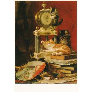 ART UNLIMITED ネコのポストカード （Cats & Clock） グリーティングカード