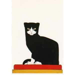 ART UNLIMITED  ネコのポストカード （Black Cat）  グリーティングカード｜zakkarobin