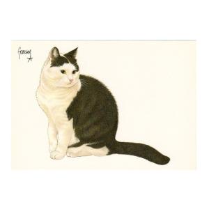 ART UNLIMITED ネコのポストカード （白黒猫） グリーティングカード