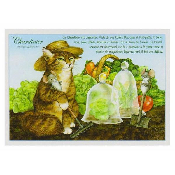 セブリーヌキャット ネコのポストカード （農家×野菜） Paris Romantique フランス製