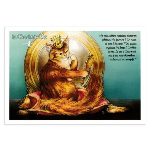 セブリーヌキャット ネコのポストカード  （le Chadmirable） 手鏡を見つめる立派な猫 ...