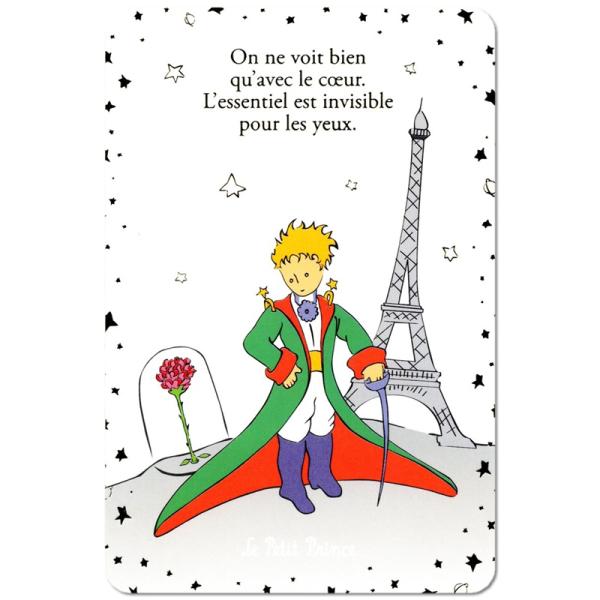 フランス製 星の王子さま 箔押しポストカード （On ne voit bien qu'avec le...