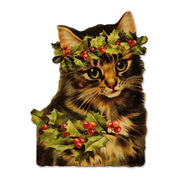 The Gifted Line クリスマスカード ラージサイズ （ヒイラギ×子猫） 封筒付き レトロ...