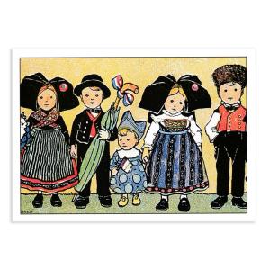 Hansi ポストカード (5人の女の子と男の子...の商品画像