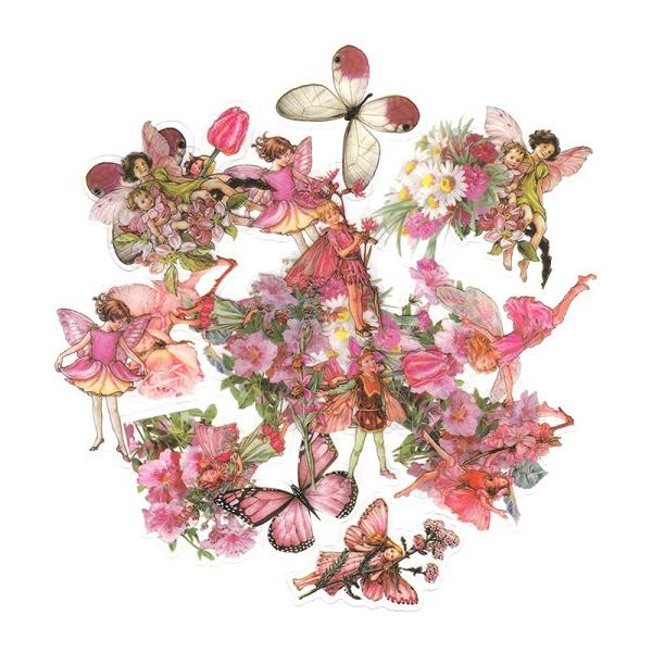 フレークシール セット スクラップ素材 (フラワーフェアリーズ×ピンク） PET素材