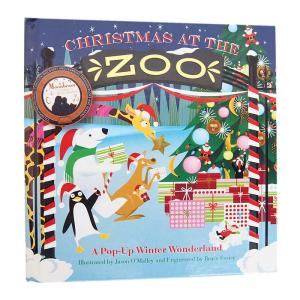 しかけ絵本 飛び出す絵本 クリスマス Christmas At The Zoo 動物園のクリスマス ポップアップ ウィルマート