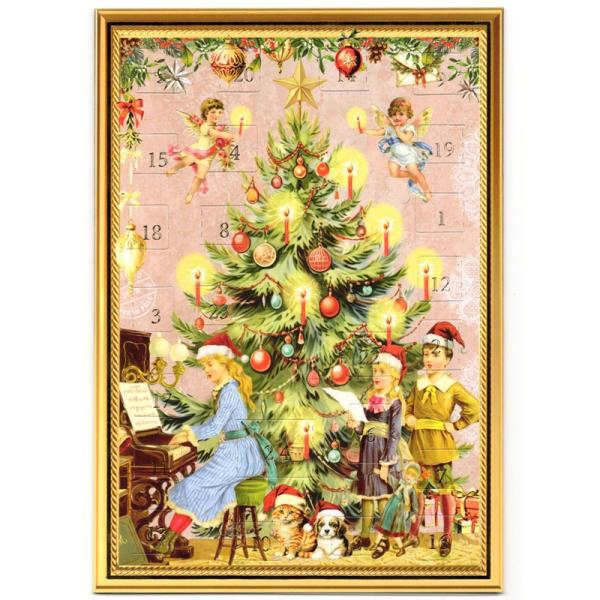 【クリスマス】 封筒付きアドベントカレンダー 箔押しグリーティングカード (クリスマスツリー)ドイツ...
