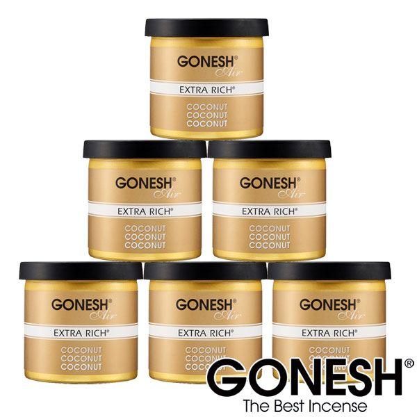 GONESH ガーネッシュ ココナッツ 6個セット ゲル缶 エアフレッシュナー 芳香剤 車 フレグラ...