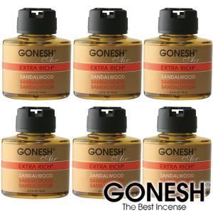 GONESH ガーネッシュ サンダルウッド 6個セット リキッド 瓶 エアフレッシュナー 芳香剤 車 Sandalwood 白檀 カーフレグランス 送料無料 業務用