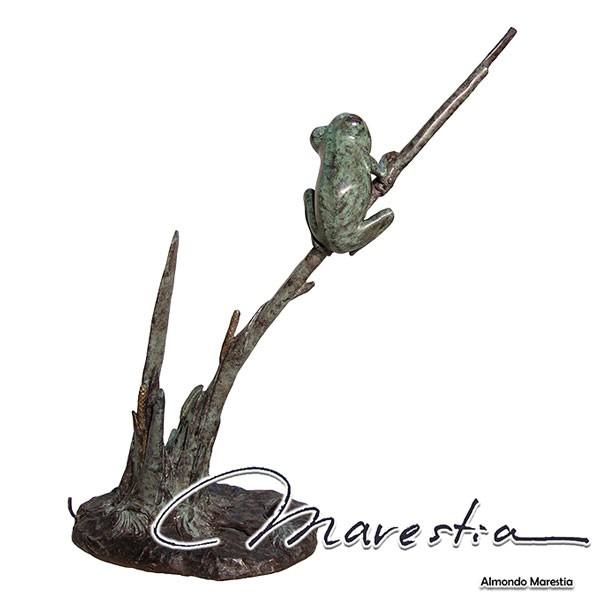 Marestia マレスティア 木に止まるカエル(フロッグ) オブジェ エクステリア 銅像 オーナメ...