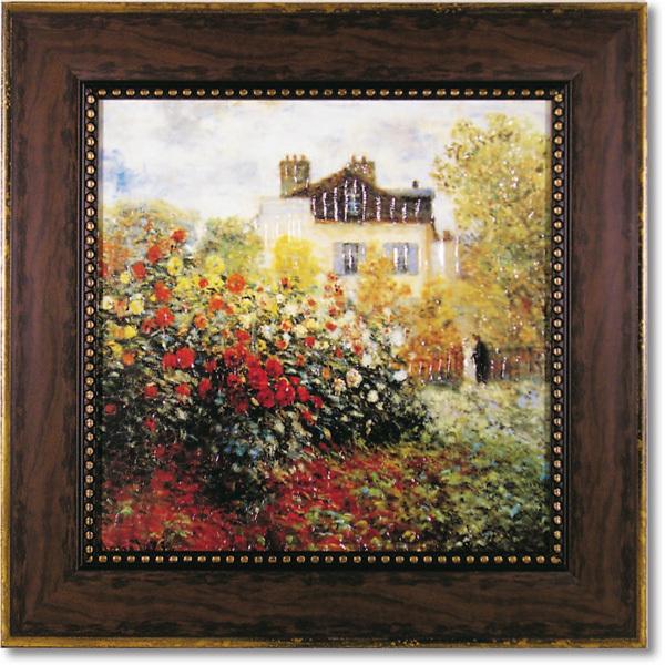 絵画 額入り モネ 「庭園のアーチスト」 インテリア おしゃれ 壁掛け アート 印象派 画家 名画 ...