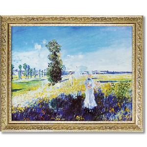 絵画 額入り モネ 「庭園のアーチスト」 インテリア おしゃれ 壁掛け