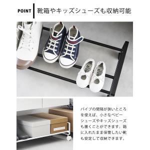 シューズラック 省スペース 引き出せるキャスタ...の詳細画像3