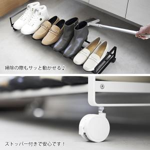シューズラック 省スペース 引き出せるキャスタ...の詳細画像5